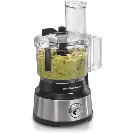 Hamilton Beach Food Processor & Vegetable Chopper for Slicing, Shredding, Mincing, and Puree, 10 Cups + Easy Clean Bowl Scraper, Black and Stainless Steel (70730)